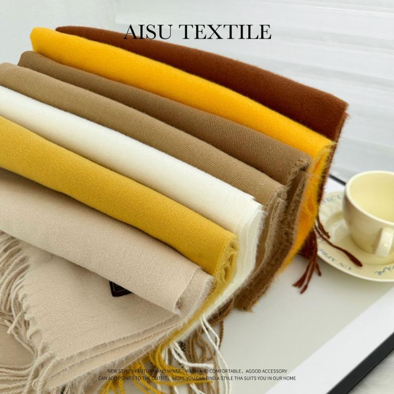 Solid color scarf women's winter new imitation cashmere scarf multi-color warm scarf long shawl