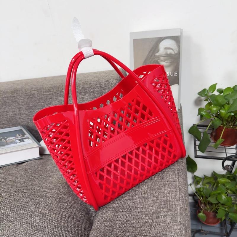 Gele-Tasche Handtasche Silikon Hohl Gemüsekorb Tasche Picknicktasche Einkaufskorb PVC Strandtasche Wäschekorb Bad