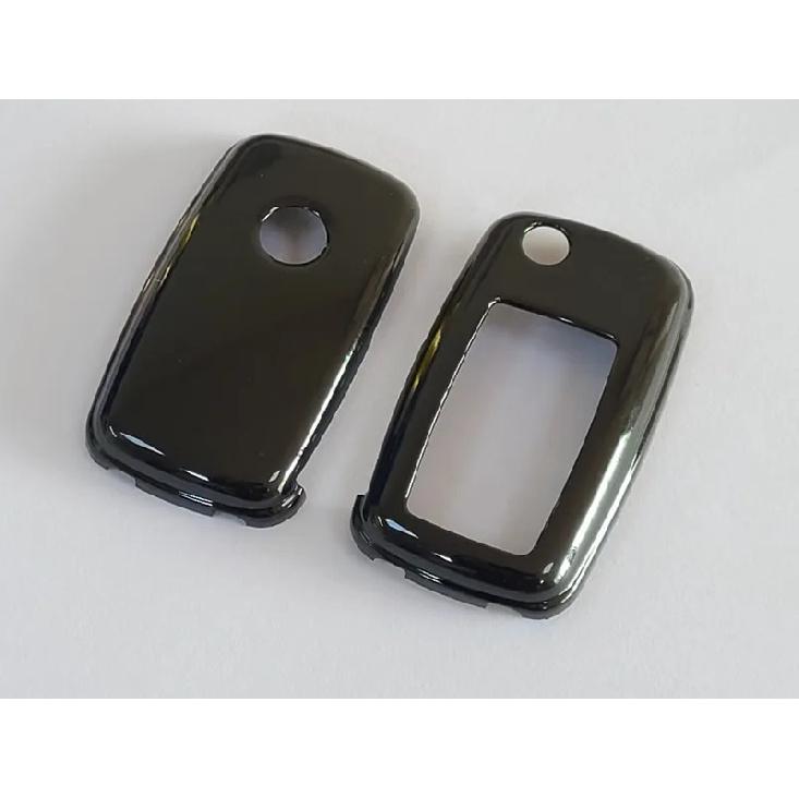 Hard Plastic Keyless Remote Key Fob Flip Key Protection Case Cover (Gloss Black Color) For VW Volkswagen MK6