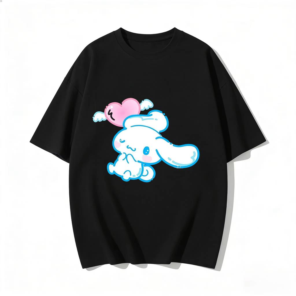 New Summer Cute Cinnamoroll TShirts Soft Cotton Short Sleeve Tees for Parents Kids Breathable Casual Daily Outfit Tops
