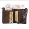 RFID Anti-theft Refreshing Men's Leather Wallet Wallet Retro Double Zipper Change Clip Short Wallet