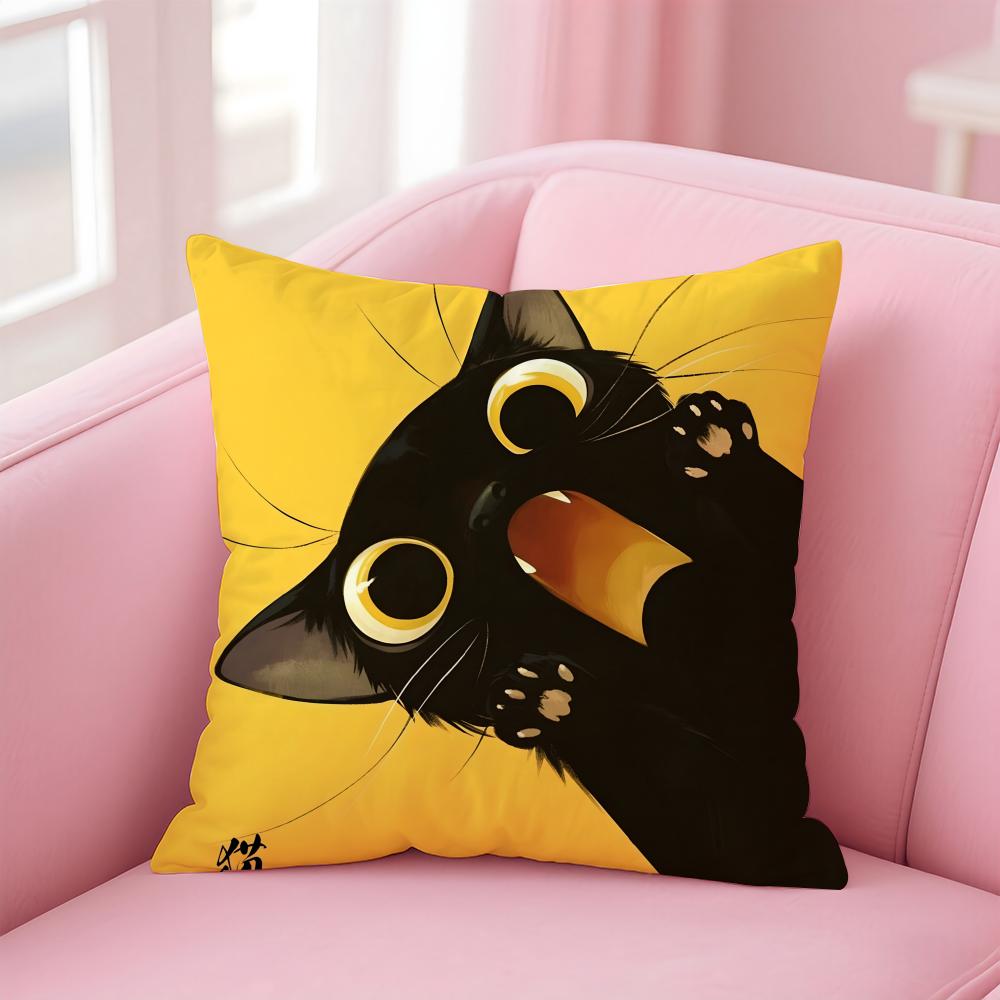 Creative Funny Meme Viral Art Shocked Cat Art Cushion Cover Pillow Case Soft Skin Friendly Fabric Concealed Zipper