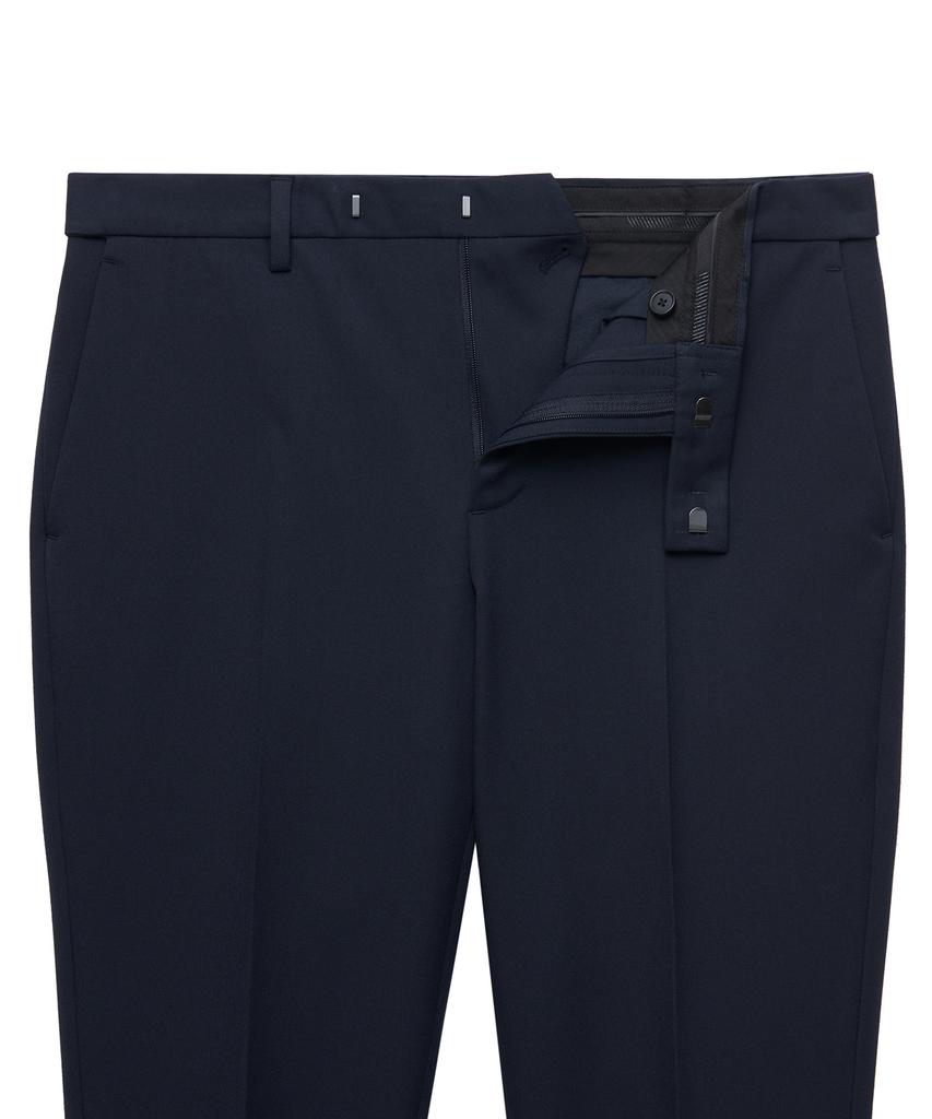 MUSINSA STANDARD Tapered Hidden Elastic Waist Length Slacks [Navy]