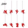 New Year Eve Party Decorations 8Pcs Valentine's Day Hanging Plaque Cupid Design Vibrant Love-themed Room Decor Color Create Atmosphere Pendant