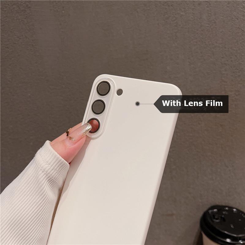 For Samsung Galaxy S24 S23 S22 Plus Ultra Full Cover Durable Anti-fingerprint Hard PC Case With Lens Film Anti-Drop Protector Back Shell