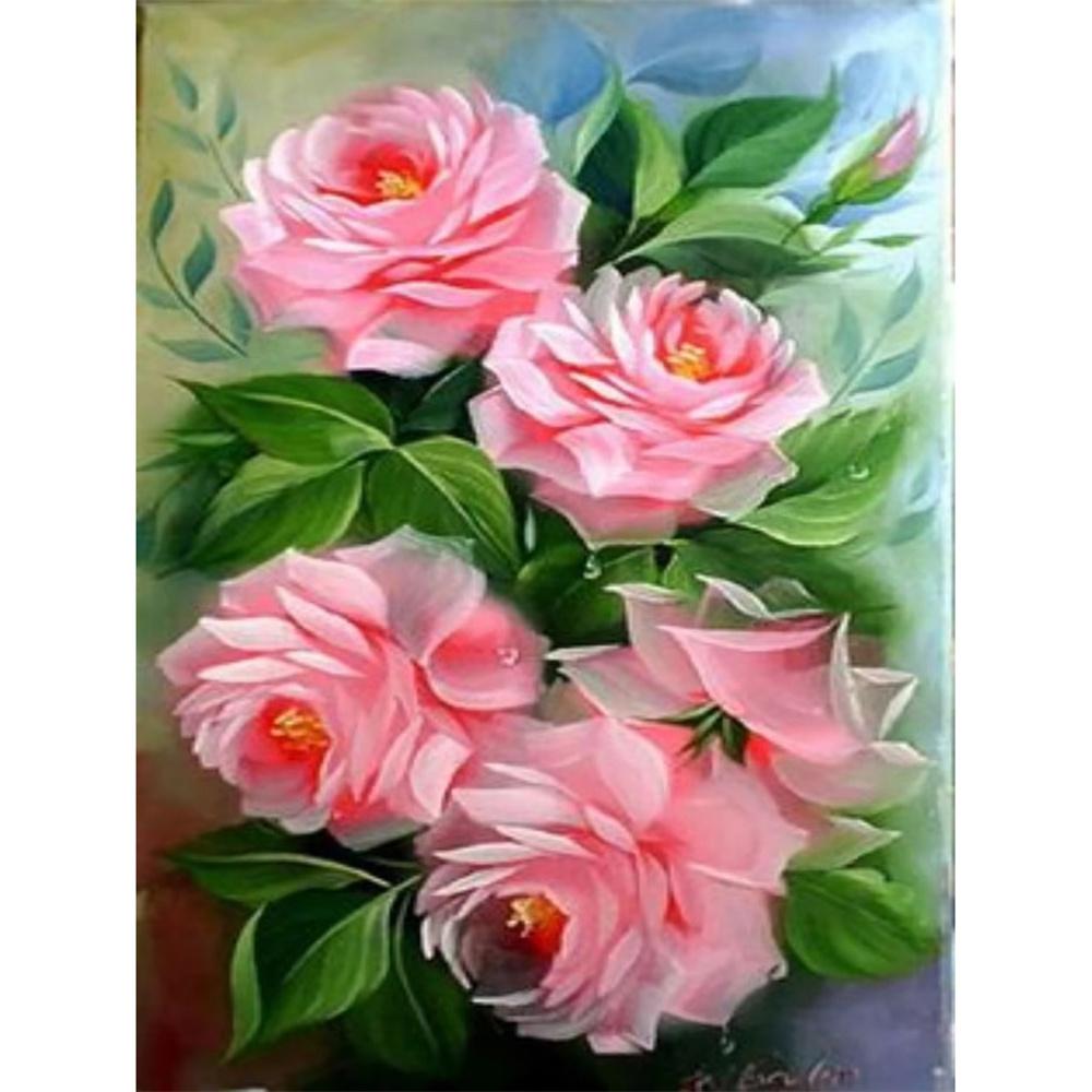 DIY Diamond Painting Flowers Cross Stitch Kit Mosaic Art Diamond Painting Full Circle Diamond Home Decoration