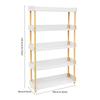 5-Tier Kids Bookshelf Modern White Open Bookcase with Baffles 8.8lbs per Tier Load for Nursery,Bedroom Study Room,Easy Assembly