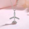 925 Sterling Silver Zirkón Airplane Link Retiazka prívesok Náhrdelník pre ženy Jemné šperky Dz164