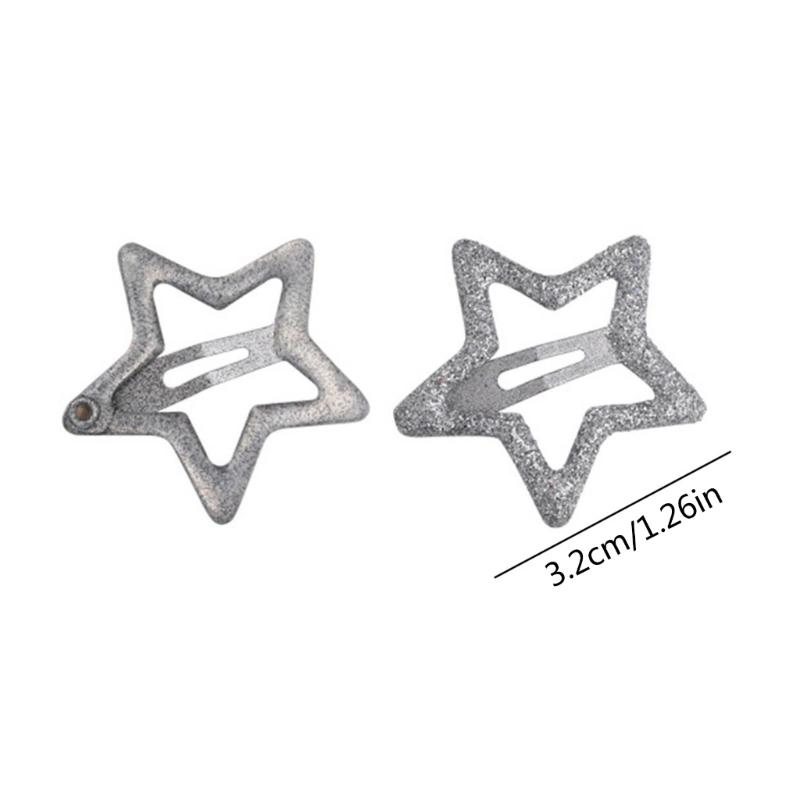 6pcs Fashion Sparkling Five-Pointed Star Hairpins Hair Duckbill Clip Sweet Hair Barrettes Fashion Hair Accessory Gifts