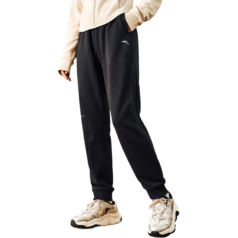 Anta Comfortable Versatile Casual Knitted Sports Pants Women bottoms Black 162447311N-1