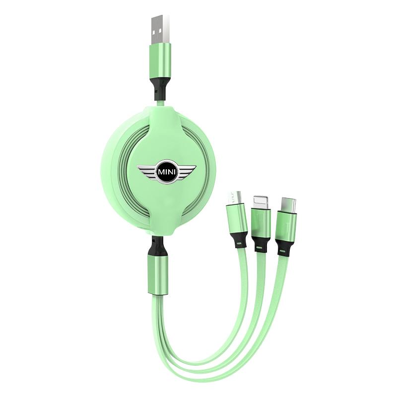 

1Pcs Car Mounted Telescopic Three In One Mobile Phone Charger For BMW Mini Cooper F54 F55 F56 R56 R60 SONE Roadster Clubman Coupe