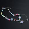 Colorful  Beaded Colored Heart Choker Necklace Adjustable Clavicle Chain for Women Girl Cute Handmade Boho- Jewelry