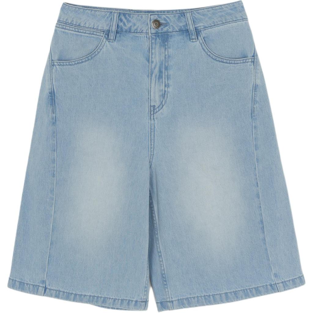 MLB New York Yankees SS26 Embossed Embroidery Vintage Logo Loose Fit Denim Shorts Women shorts 3FDPB4163-50BLL