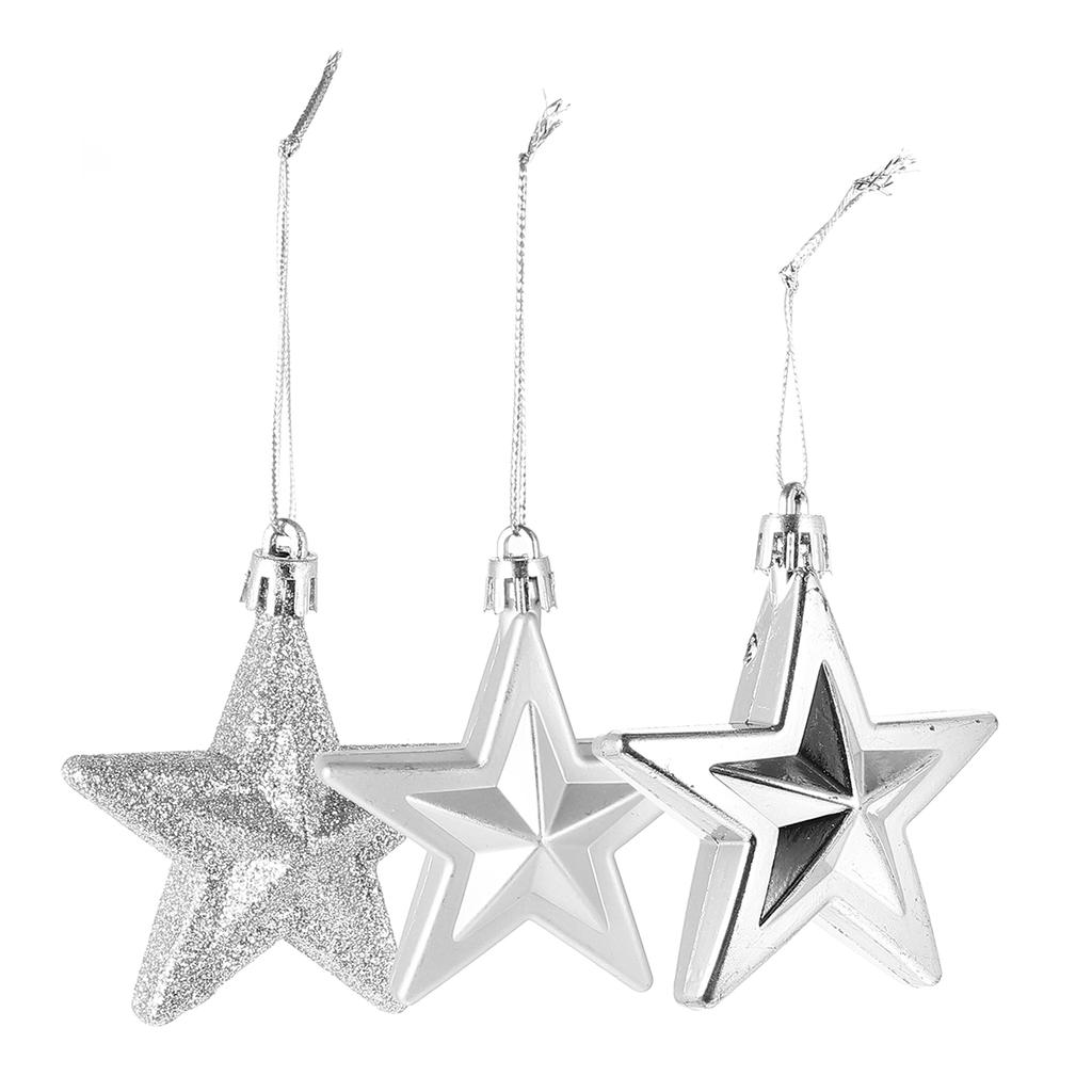 18 Stück Weihnachtsbaumschmuck 7cm Dreidimensionaler Fünfzackiger Stern Weihnachtsbaum Hängeornamente Rot