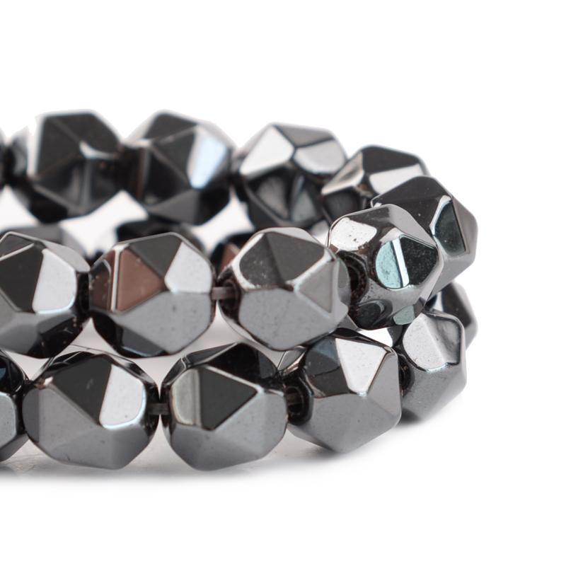 2-10mm Natural Hematite Stone Beads Black Faceted Loose Spacer Beads For Jewelry Making DIY Crafts Bracelet Necklace Accessories