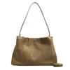 Suede cloud bag women's new autumn and winter high-end texture niche retro pleated shoulder messenger bag