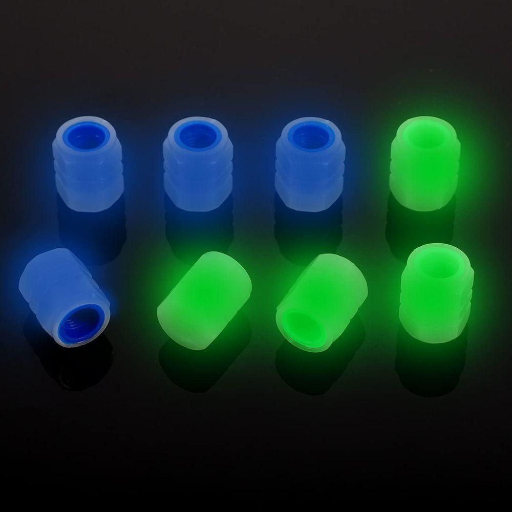 8Pcs Self-luminous Luminous Fluorescent Valve Caps Super Bright Tyre Valve Stem Cover  Vehicle