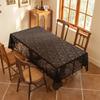 1pc Black Lace Tablecloth with Phoenix Tail Flower Embroidery for A Wedding, Suitable for Outdoor Parties and Home Decoration