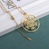 LIKGREAT Flower of Life Pendant Necklace for Women Mandala Chakra Hollow Stainless Steel Charms Jewelry Geometry Amulet Gift