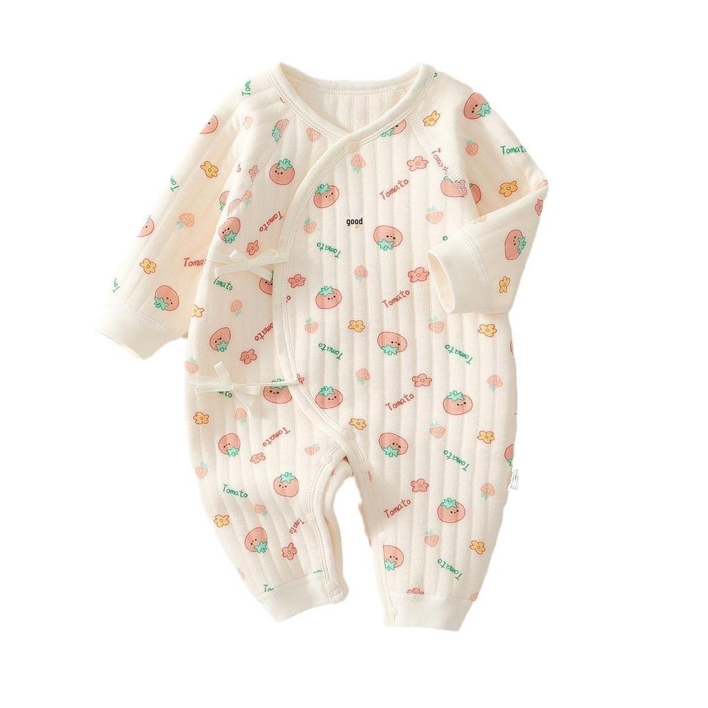 Prošívaná novorozenecká kombinéza - Teplé kojenecké oblečení na podzim/zimu, Velikost 52 (0-3 měsíce), Třída A.