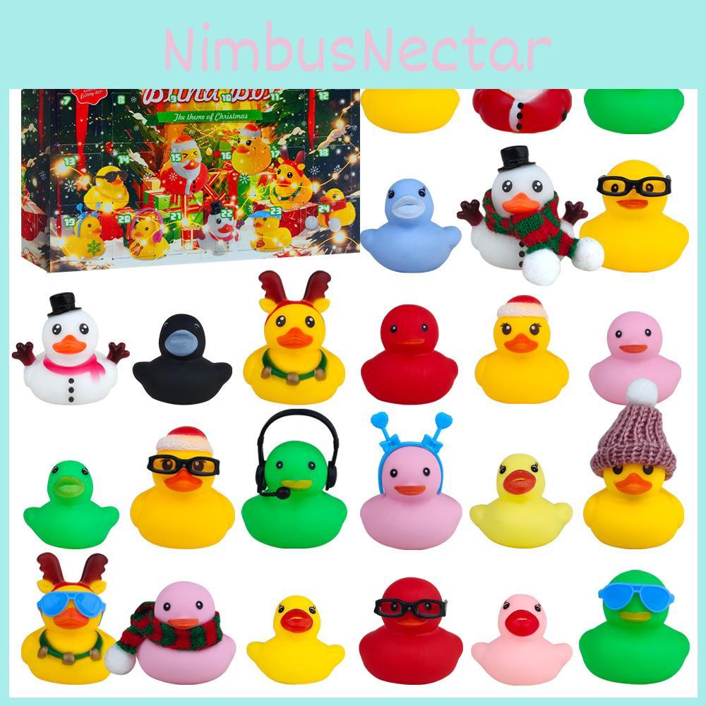 24 Funny Days Christmas Countdown Calendar Blind Box Duck Toy Set For Gift