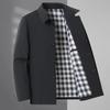 New Jacket Men's Coat Spring and Autumn Middle-aged Men's Lapel Jacket High-end Business Casual Jacket Dad