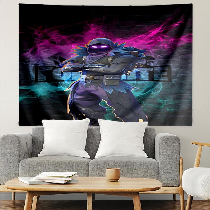 F-Fortnite game Tapestry for Bedroom Aesthetic Classroom Tapestries Wall Hanging for Living Room Dorm Office,Ideal Creative Gift