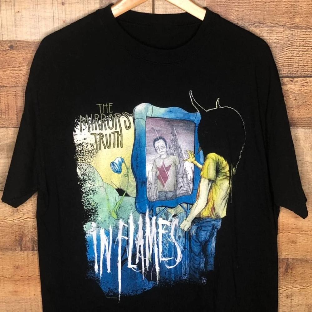In Flames The Mirror s Truth Cotton Black All Size  For Men Unisex T-Shirt S