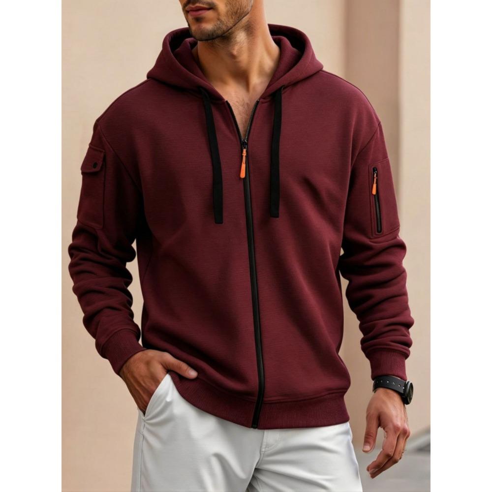 Men's autumn new fashion zipper cardigan jacket sports and leisure hoodie