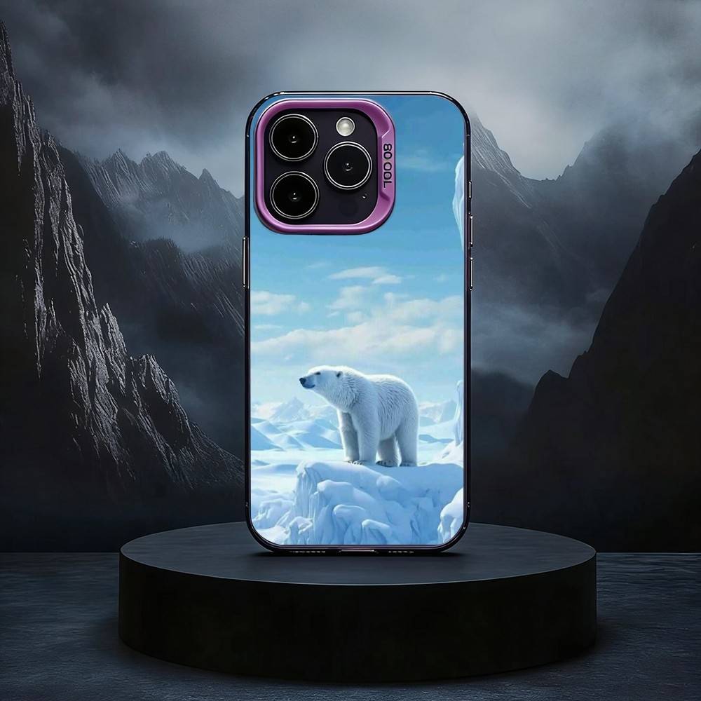 A-Animal P-Polar B-Bear Phone Case For iPhone17,16,15,14,13,12,11 Plus,Pro Max Black Candy Silver Phone Case