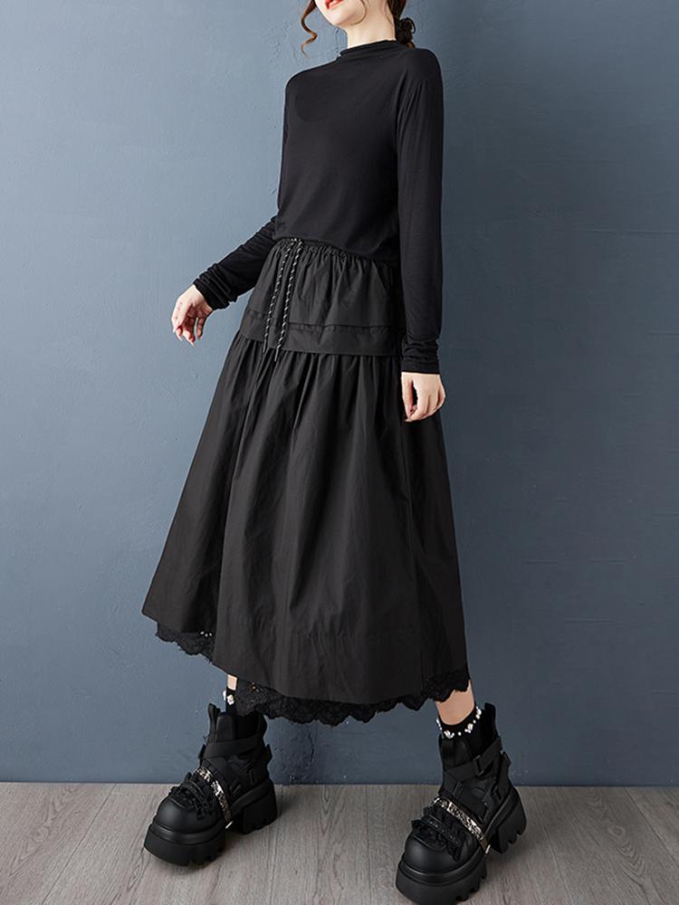 XITAO Patchwork Lace A-line Female Skirt GJ1250