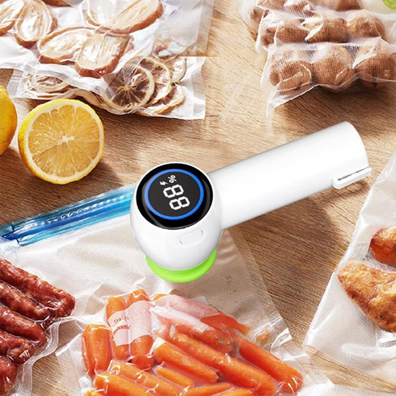 Rechargeable Handheld Vacuum Sealer Electric Sealing Machine For Fresh-Keeping Bags Built-In Buckle, High Vacuum