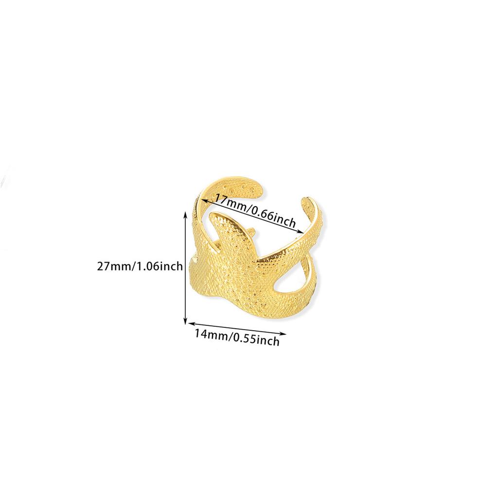 Gold Color Anillos For Women Sun Flower Stainless Steel Open Rings Dailywear Palm Geometric Irregular Jewelry Fashion Punk Gift