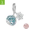 Winter Snowflake Diy Bracelet Beaded Accessories, Christmas S925 Silver Pendant