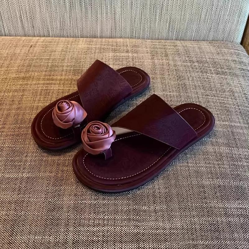 

Цветок Женские Пляжные Шлепанцы Вьетнамки с Перемычкой Обувь Женские Балетки Сандалии Лето 2025 Тренд Платье Повседневные Шлепанцы Комфортные Слайды Mujer 40 фиолетовый