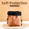 Sac de rangement pour appareil photo en cuir PU Anti-rayures Polyvalent Portefeuille à cordon de serrage Anti-poussière Antichoc Sac de rangement pour maquillage et rouge à lèvres