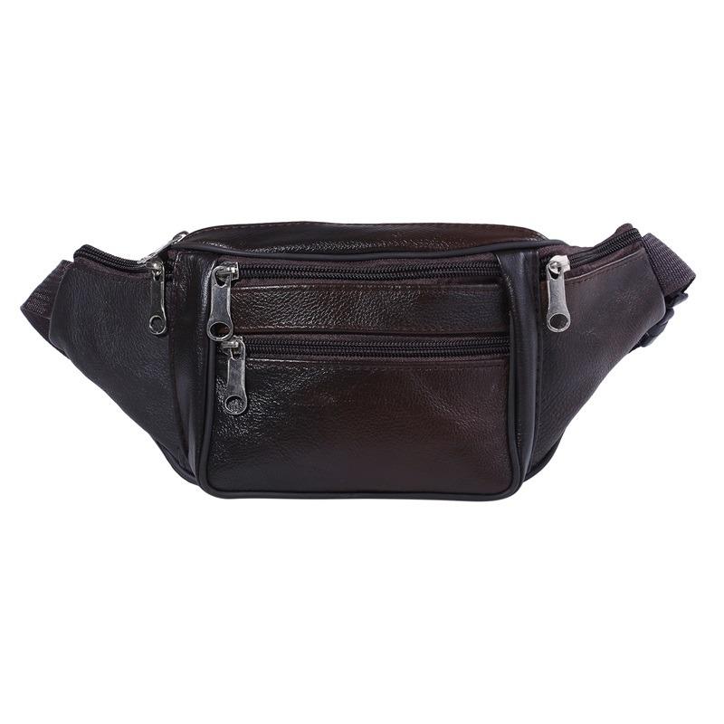Fashion Men Genuine Leather Waist Packs Men Organizer Travel Waist Pack Necessity Waist Belt Mobile Phone Bag