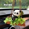 Cinnamon Fortune Bamboo Peace Panda Car Hanging Ornament 2025 New High-End Rearview Mirror Car Aromatherapy Diffuser Stone