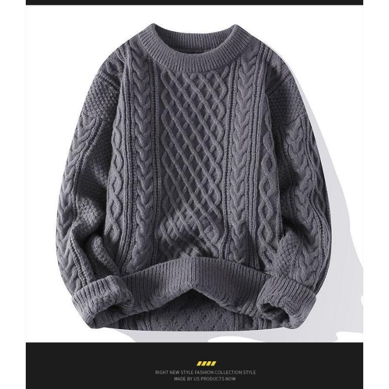 Herren Lockere Dicke Zopfmuster Pullover Pullover Lässig Winter Warm Oberbekleidung