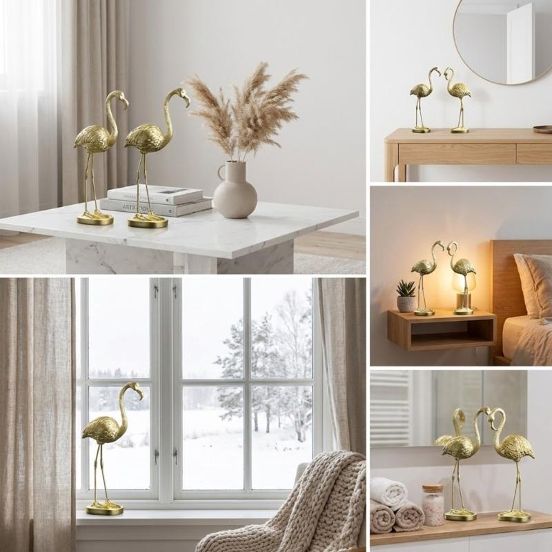 Sošky plameňáků Moderní bytové dekorace Pryskyřičné sošky ptáků plameňáků Ozdoba Plameňáci Tropické prvky Stolní dekorace pro pobřežní oblasti