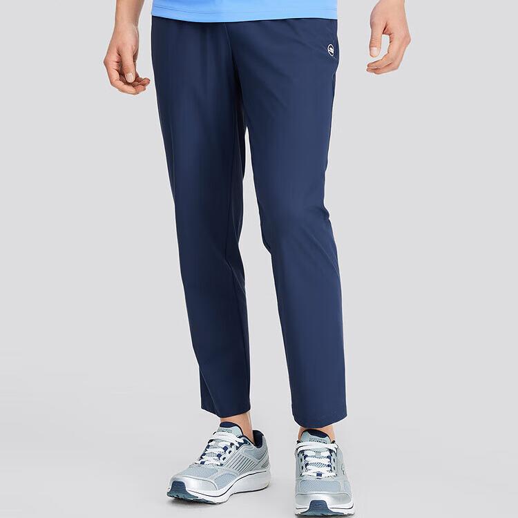 Skechers Godri Straight Leg Breathable Comfortable Casual Quick-Dry Knitted Sports Pants Men Bottoms Navy-Blue P225M103-02MZ