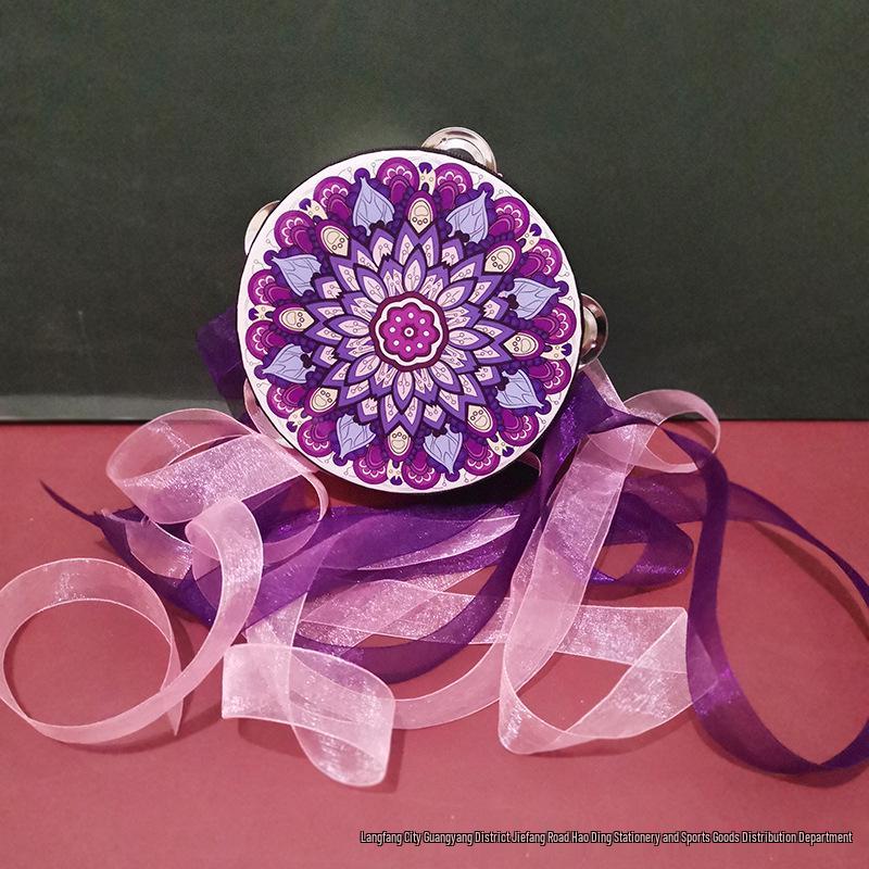 6" & 7" Uyghur Ribbon Tambourine Hand Drum for Dunhuang Apsara Dance