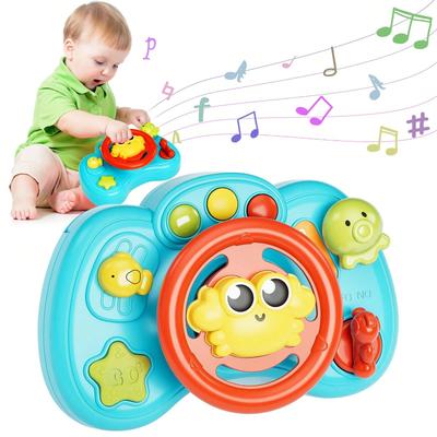 MOONTOY Lenkradspielzeug für Babys 6-12 Monate, Simuliertes Lenkrad, Interaktives Babyspielzeug, Musikalisches Fahrspielzeug zum Nachahmen, Lernspielzeug