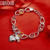 925 Sterling Silver Key-Heart Shaped Bracelet Fashion Wedding Jewelry