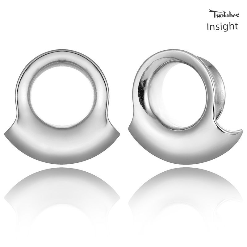 

Twolobes Hole Clip Semicircle Ear Extender Ornament Fashion Fashion Personality Anti-Allergy Titanium Steel Ear Hole Ear Amplifier #1274 clamp semicircle silver 8mm(Single)