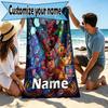 Serviette de plage personnalisée avec nom Five Nights at Freddy's, pour voyage, camping, fête à la plage, décoration de maison, cadeau d'anniversaire pour la famille et les amis