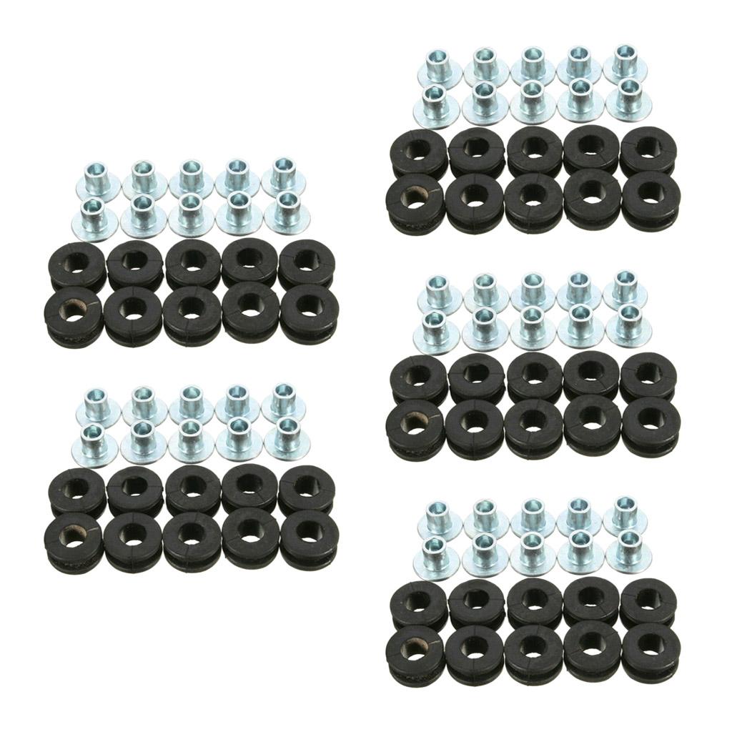 10 stk motorsykkel gummipakninger Bolterstatning for Honda for Suzuki for Kawasaki Yamaha Kåpeputer Dempere Sett Assortiment