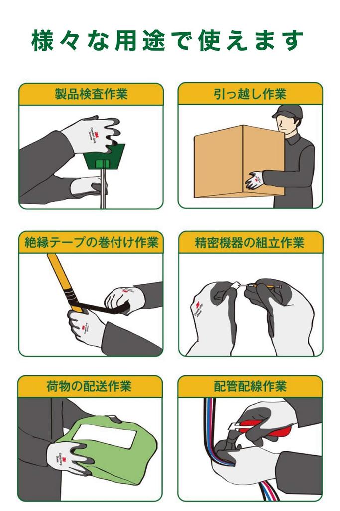 Original 3M Comfort Grip Arbeitshandschuhe Comfort Grip Grau Vorteilspack mit 10 Handschuhen, (Groß) [Gebraucht]