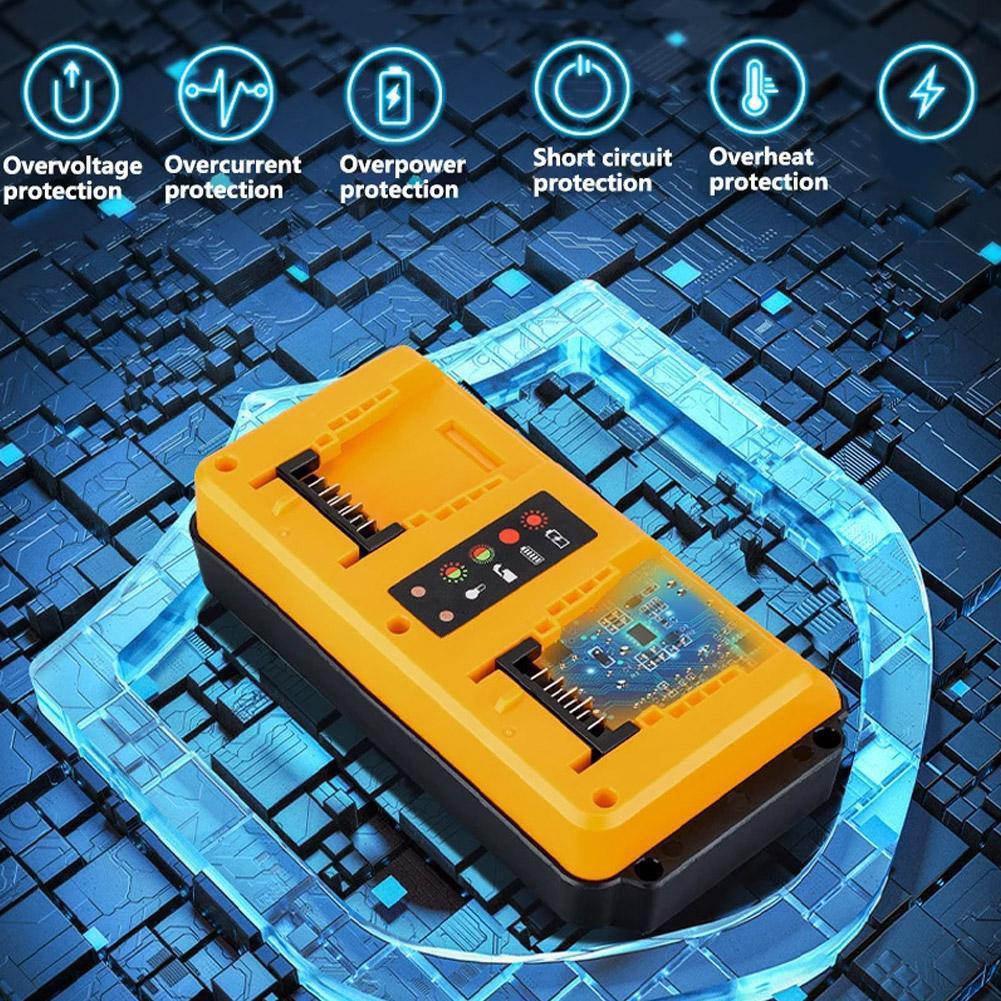 Portable Dual Ports Fast Charger For Dewalt 18V 20V Lithium Battery Mini Charger Rechargeable DCB207 DCB206 DCB204 DCB203
