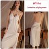 Satin Drawstring U-neck Plus Chest Pad Slim and Thin Suspender Nightdress Mesh Robe Loungewear Set